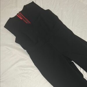 SPANX Black Jumpsuit with Red Accents